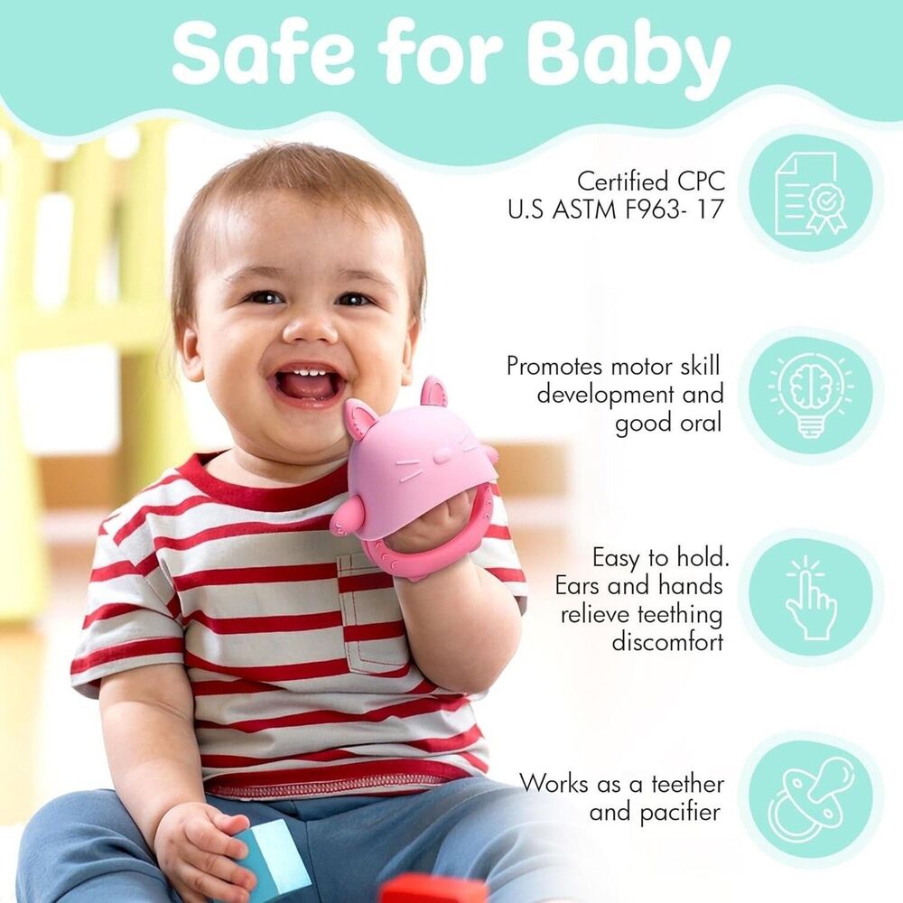 Baby Teething Pacifier, Silicone Teething Toy for Babies 3-6 Months - Picture 4 of 10